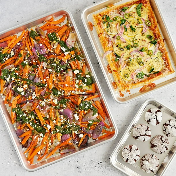 Nordic Ware Naturals 3-Piece Aluminum Cookie Sheet Set, Half Sheet