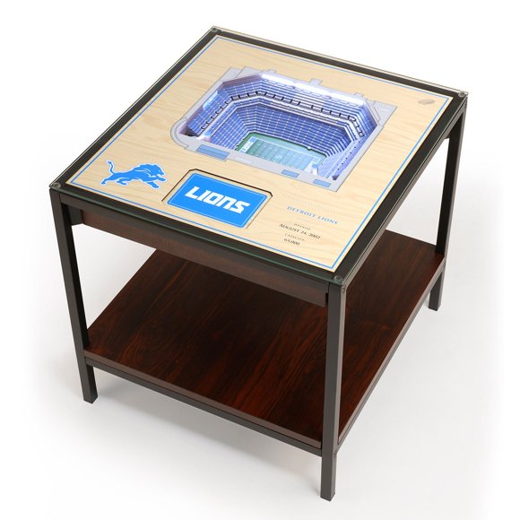 YouTheFan Detroit Lions Lighted Stadium End Table