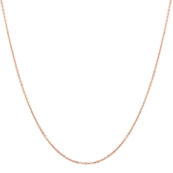 Adjustable Cable Link Chain Necklace in 14K Gold, 0.90mm