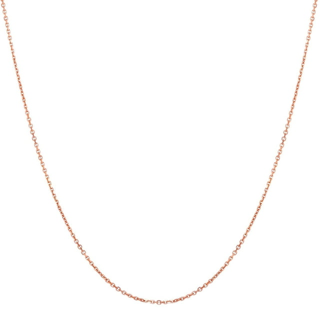 Adjustable Cable Link Chain Necklace in 14K Gold, 0.90mm