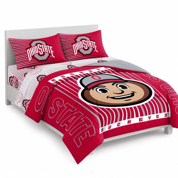 Logo Brands Ohio State Buckeyes Bed-In-A-Bag Set