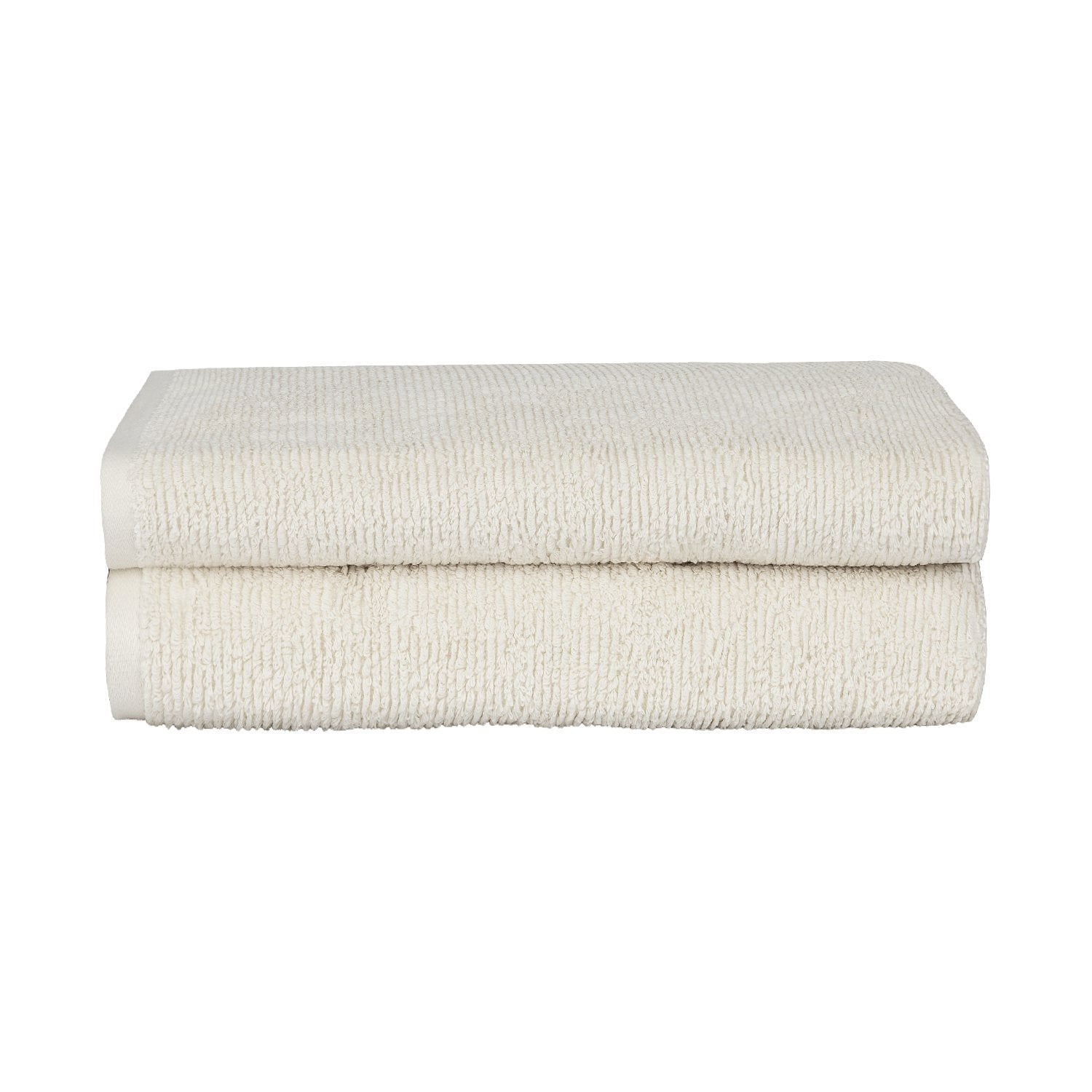 Brooklinen 2-Piece Plush Ribbed Bath Towel Bundle, 100% Turkish Cotton