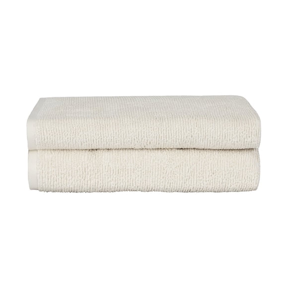 Brooklinen 2-Piece Plush Ribbed Bath Towel Bundle, 100% Turkish Cotton