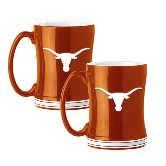 Logo Brands Texas Longhorns 14oz Relief Mug Set