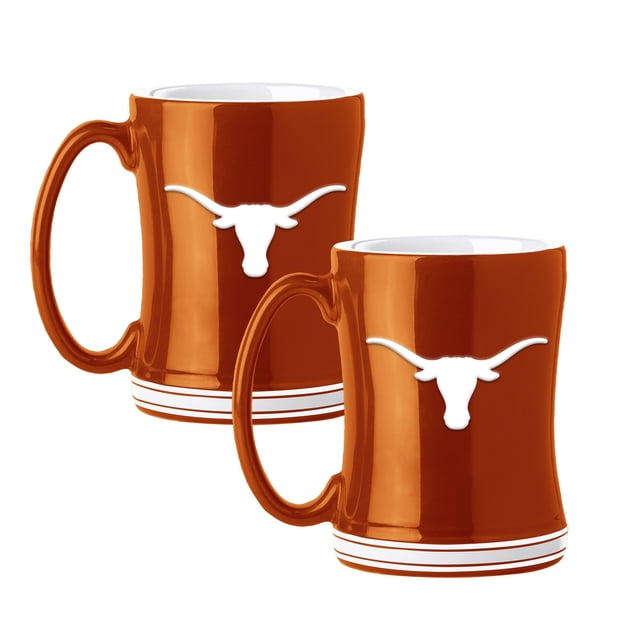Logo Brands Texas Longhorns 14oz Relief Mug Set