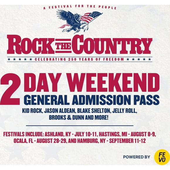 Rock the Country, One (1) 2-Day Weekend General Admission Pass eVoucher