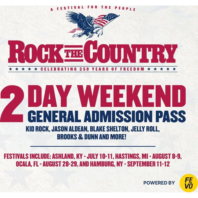 Rock the Country, One (1) 2-Day Weekend General Admission Pass eVoucher