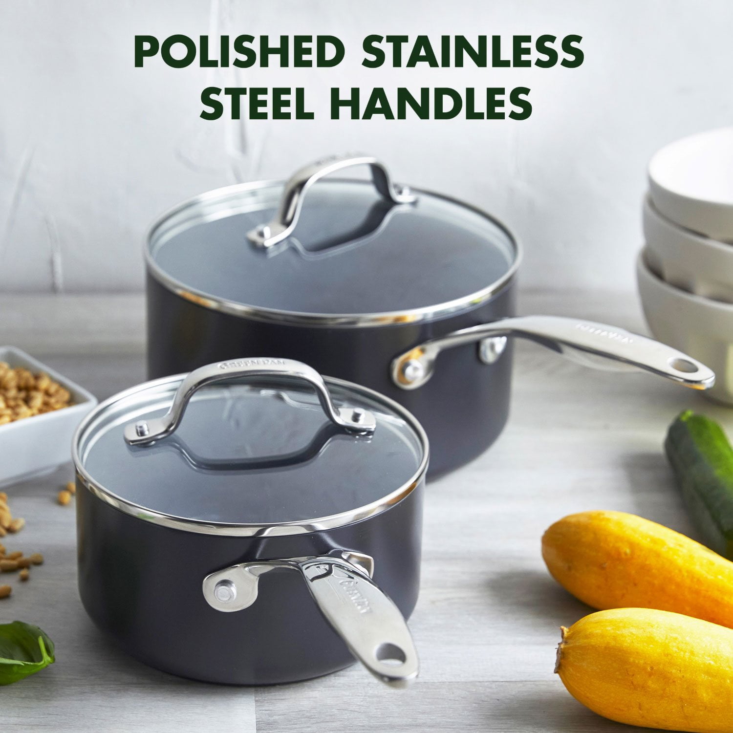 GreenPan Valencia Pro 2 Piece Saucepan Set - Thumbnail 4