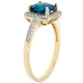 thumbnail image 3 of Cushion Cut Gemstone & 0.18 CT.T.W. Halo Diamond Ring in 14K Gold, 3 of 5