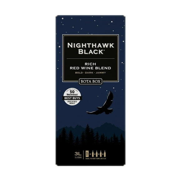 Bota Box Nighthawk Black Rich Red Blend Wine, 3 L