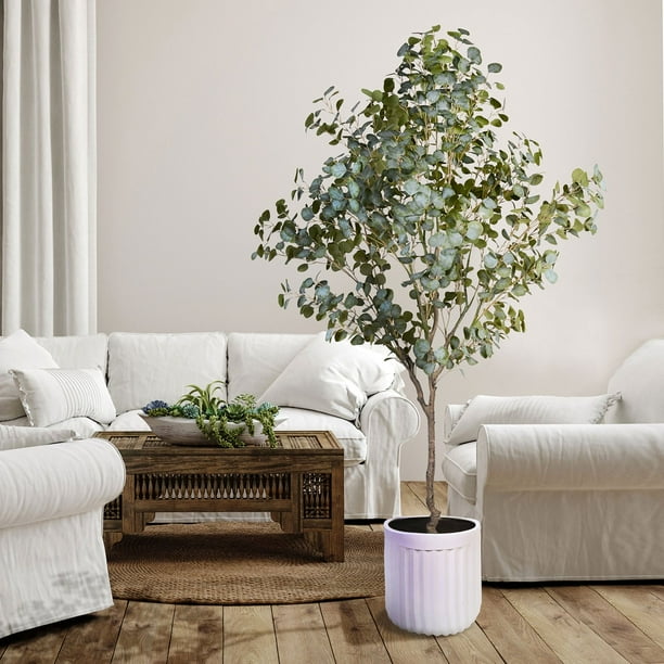 Faux 8' Eucalyptus Tree in Oversized Ceramic Pot - Samsclub.com