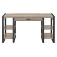 thumbnail image 4 of Urban Blend 60" Dual Shelf Wood Computer Desk with Power Strip - Driftwood, 4 of 7