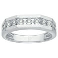 thumbnail image 1 of 0.11 CT. T.W. Round Cut Semi Eternity Mens Diamond Band in 14K Gold, 1 of 2