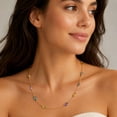 thumbnail image 4 of Multi-Gemstone Marquise Cut Station Necklace in 14K Gold, 4 of 5