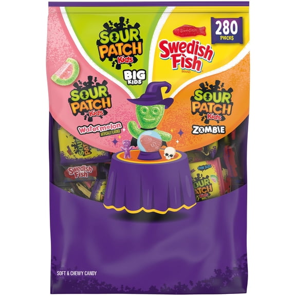 SOUR PATCH KIDS and Swedish Fish Halloween Candy Variety Pack, 280 pcs.