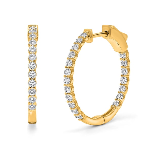 0.45 T.W. Lab Created Round Diamond Hoop Earrings in 14K Gold