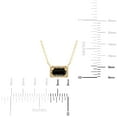 thumbnail image 3 of Baguette Cut Gemstone and 0.06 CT. T.W. Diamond Halo Pendant Necklace in 14K Gold, 3 of 5