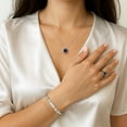 thumbnail image 5 of Marquise Cut Gemstone & .20 CT TW Diamond Ring in Sterling Silver, 5 of 5