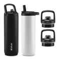 thumbnail image 1 of Zulu Base Stainless Steel Water Bottle with Lids., 2 Pack 24oz each, Includes 2 Extra Lids (Choose Color), 1 of 5