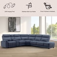thumbnail image 2 of Kimmel Power Reclining Leather Sectional with Power Headrest, 2 of 8