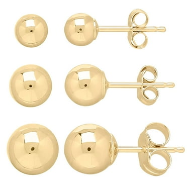 Ball Stud Earring Set in 14K Gold