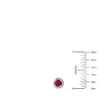 thumbnail image 3 of Round Cut Gemstone & 0.28 CT. T.W. Halo Diamond Stud Earrings in 14K Gold, 3 of 4
