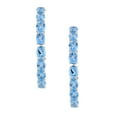 thumbnail image 3 of Oval Cut Gemstone Inside Out Hoop Earrings in Sterling Silver, 3 of 4