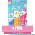 thumbnail image 1 of Secret Dry Spray Women's Antiperspirant Deodorant, Vanilla, Wild Rose & Waterlily, 4.1 oz., 3 pk., 1 of 10