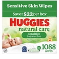 thumbnail image 1 of Huggies Natural Care Sensitive Baby Wipes, Fragrance Free, 17 pk., 1088 Wipes, 1 of 12