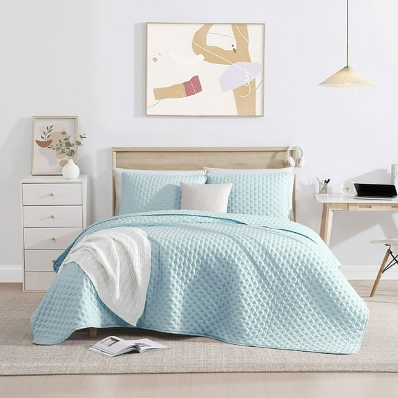 Swift Home 3-Piece Bubble Pinsonic Quilt Set, Assorted Sizes