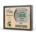 thumbnail image 1 of YouTheFan Michigan State Spartans 25-Layer Football Stadium View 3D Wall Art, 1 of 5