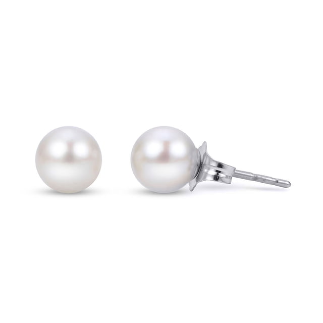 White Cultured Freshwater Pearl Stud Earrings
