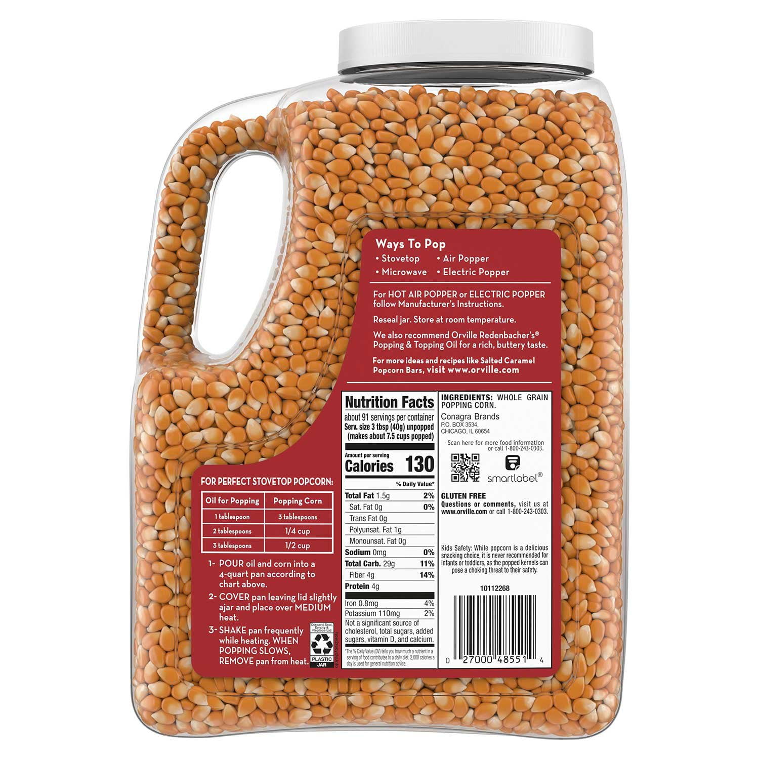 Orville Redenbacher's Original Gourmet Popcorn Kernels 8 lbs. - Samsclub.com, image size:1500x1500