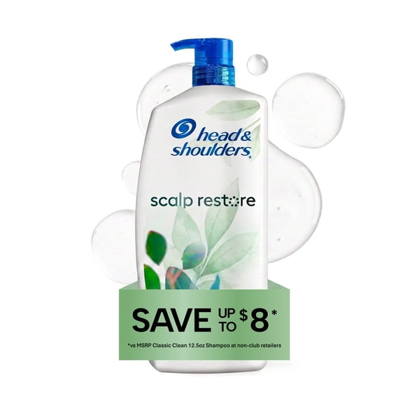 Head & Shoulders Scalp Restore Anti-Dandruff Shampoo with Tea Tree & Eucalyptus, Removes Buildup & Repairs Damage, 38.8 fl. oz.