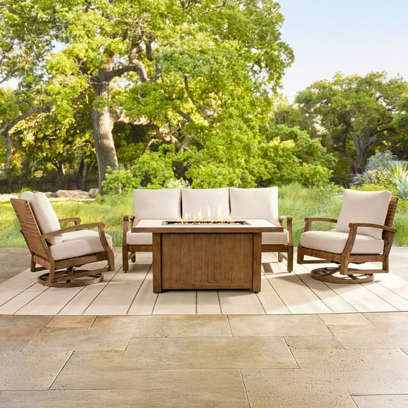 Member's Mark Grant Deep Seating Fire Set with Sunbrella Fabric, 4pc