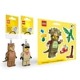 thumbnail image 1 of LEGO T-Rex & Pug Keychain Lights + Triceratops Sticker, 1 of 7