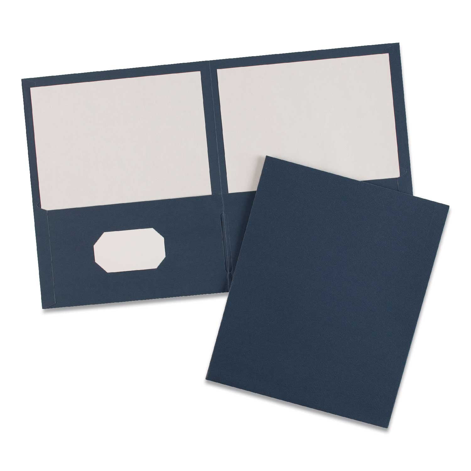 Smead Lockit Two-Pocket Folder - Letter Size, Dark Blue, 25 Per Box