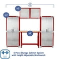 thumbnail image 3 of Seville Classics UltraHD 5-Piece Storage Cabinet System with Height Adjustable Workbench, 9' Wide, 3 of 16