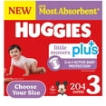 thumbnail image 1 of Huggies Little Movers Plus Baby Diapers, Size 3-7, 1 of 11