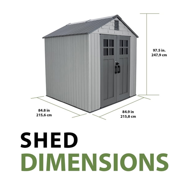 Lifetime 7' x 7' Outdoor Storage Shed, Gray - Samsclub.com
