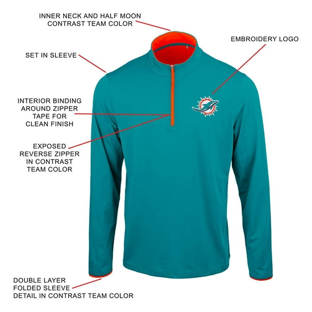 Miami Dolphins Men's Quarter-Zip Pullover - Samsclub.com
