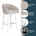 thumbnail image 5 of HH2 Home Upholstered Barrel Back Wood Adjustable Height Swivel Bar Stool, 5 of 19