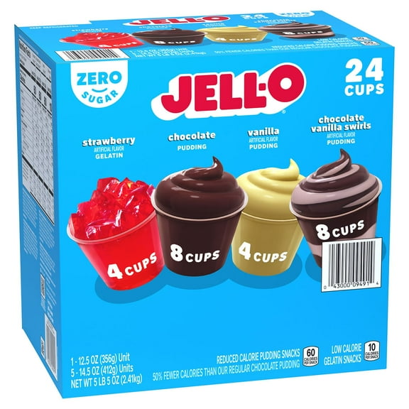 Jell-O Zero Sugar Gelatin and Pudding Snacks, 24 ct.