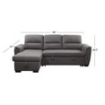 thumbnail image 8 of Dakota Reversible Storage Sectional with Pullout Bed, Gray, 8 of 9