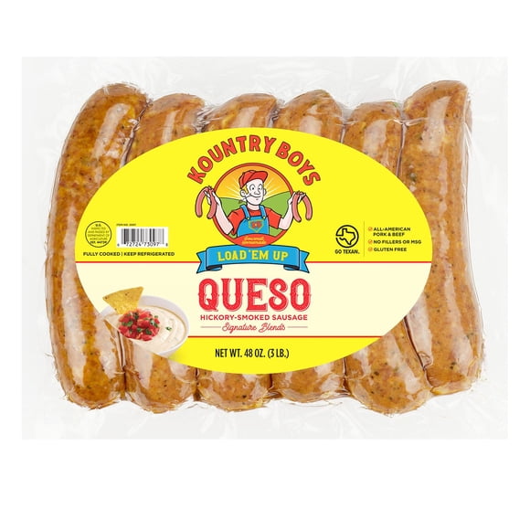 Kountry Boys Queso Smoked Sausage, 48 oz.