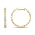 thumbnail image 2 of Round Cut In and Out Diamond Hoop Earrings in 14K Gold, 2 of 7