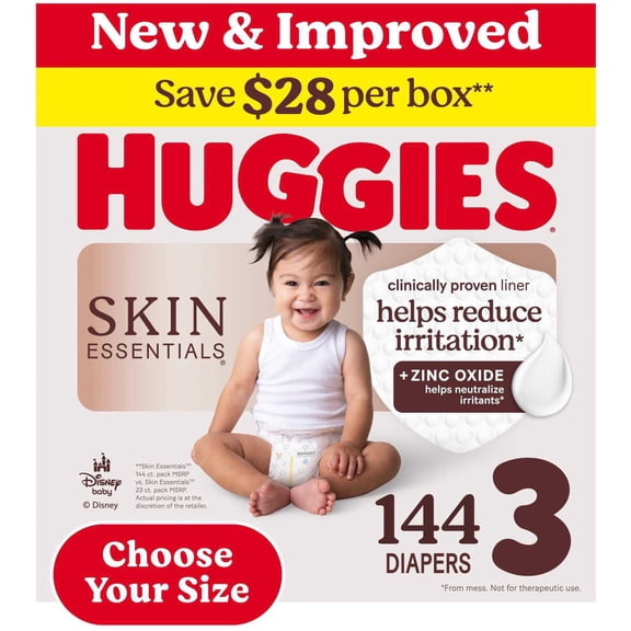 Huggies Skin Essentials Baby Diapers, Sizes 1-6