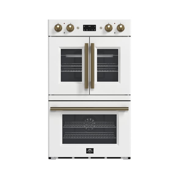 FORNO Asti 30-Inch Double Electric Wall Oven with Upper French Doors