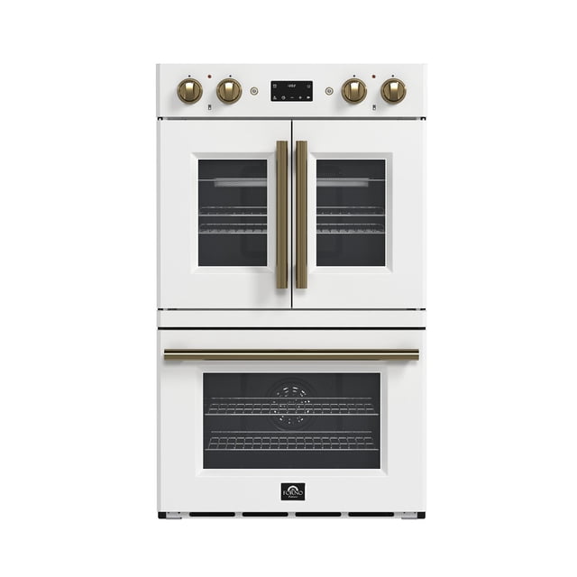 FORNO Asti 30-Inch Double Electric Wall Oven with Upper French Doors
