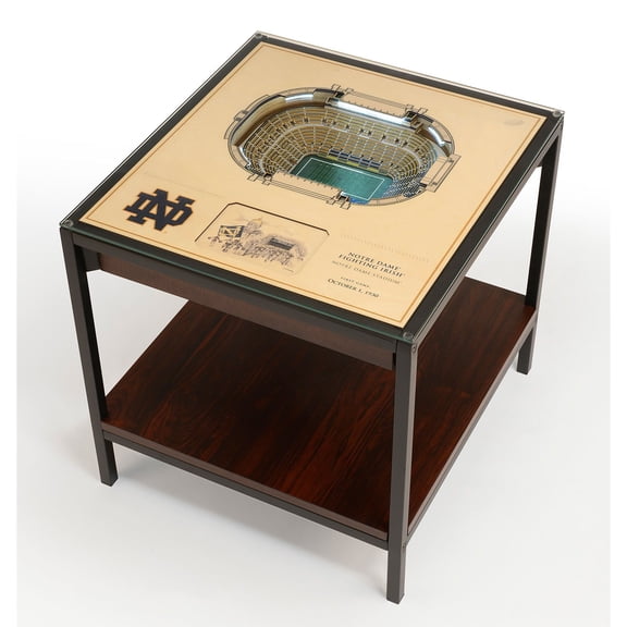 YouTheFan Notre Dame Fighting Irish Lighted Stadium End Table